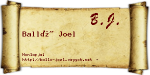 Balló Joel névjegykártya